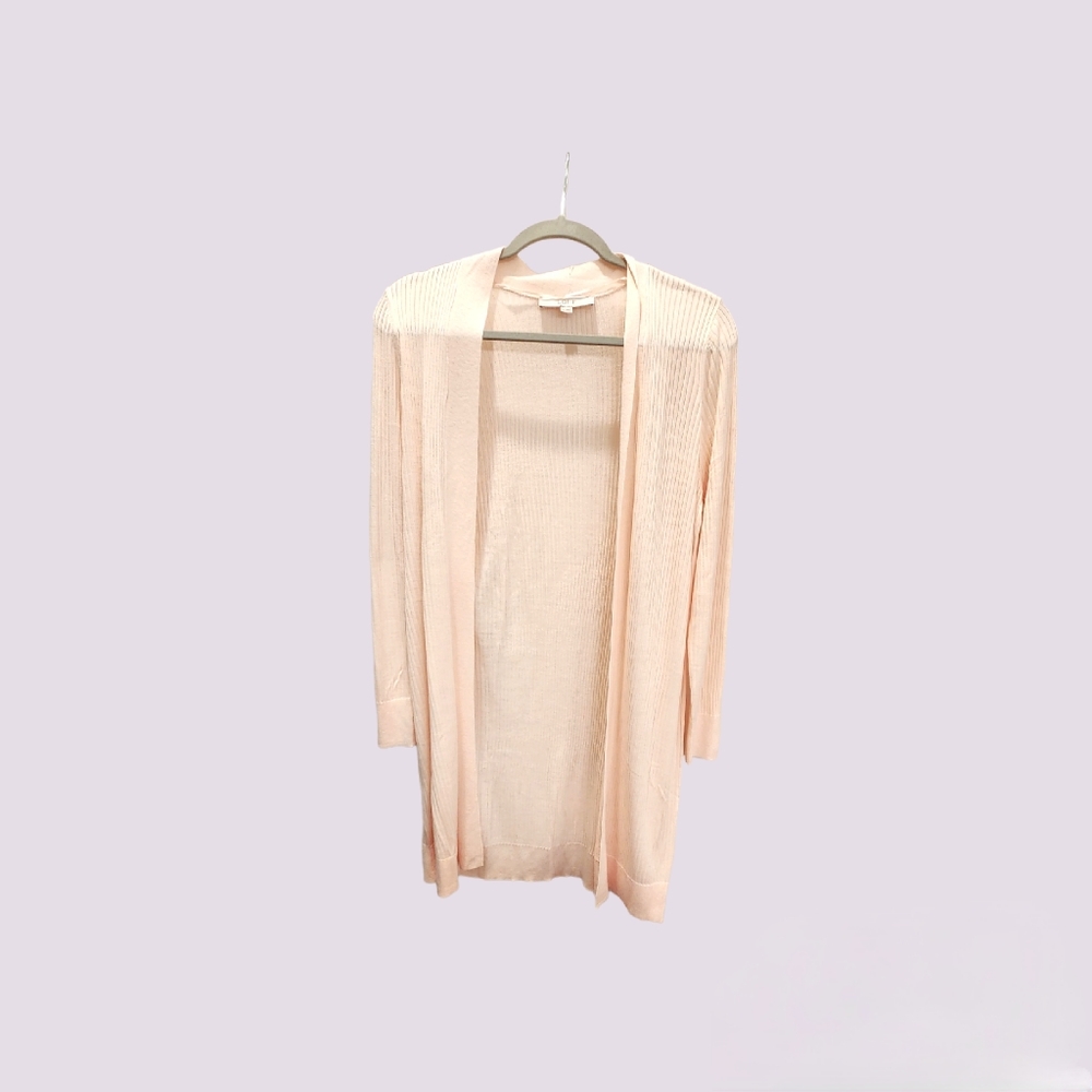 LOFT Pink Long Open Cardigan, Size S (NWOT)